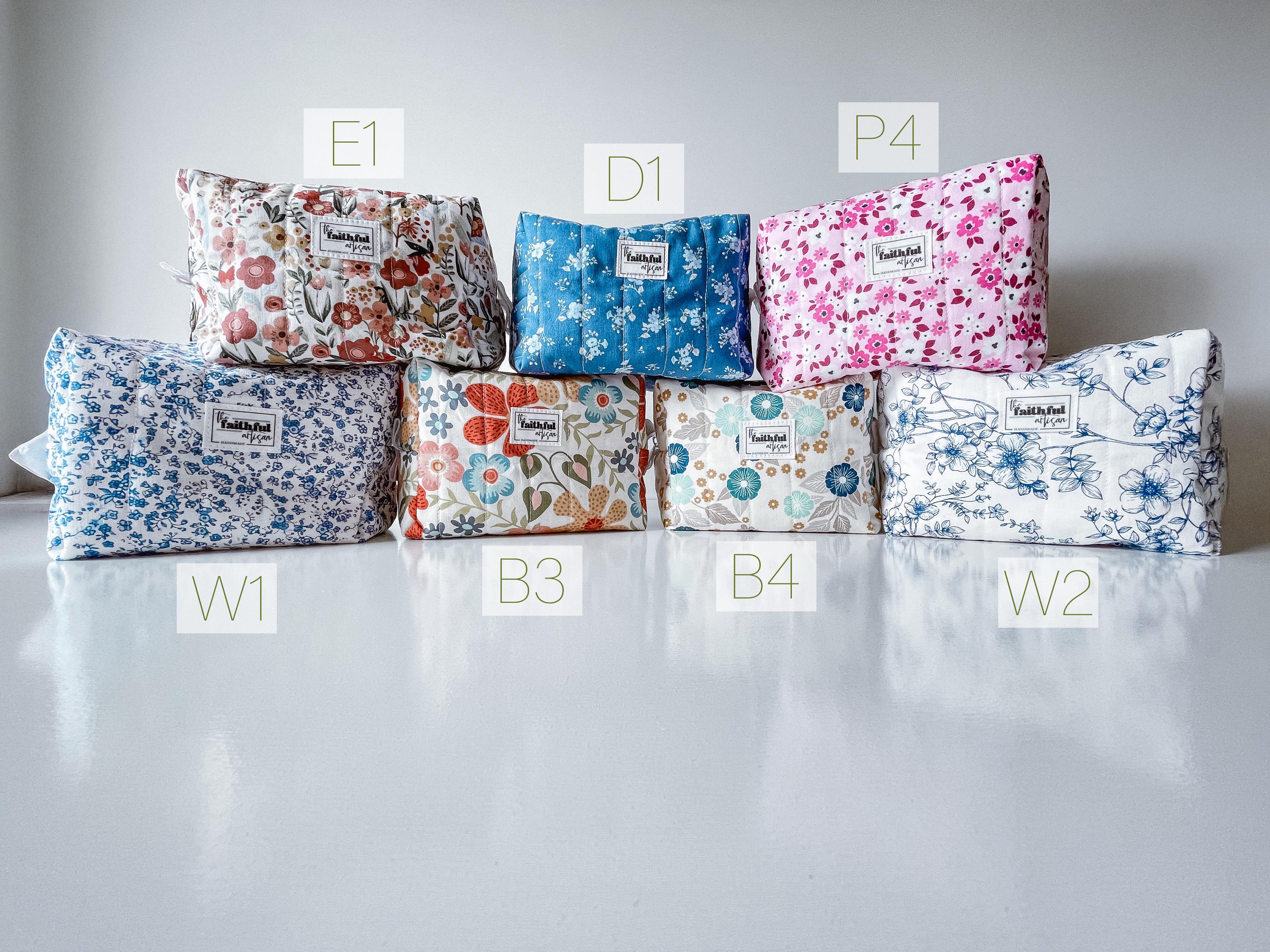 Quilted Essentials Pouch Assorted Fabric Designs - Medium