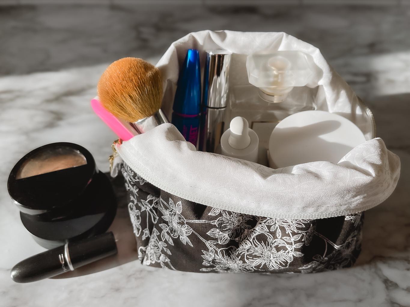 The Midnight Bloom Quilted Essentials Pouch - Medium