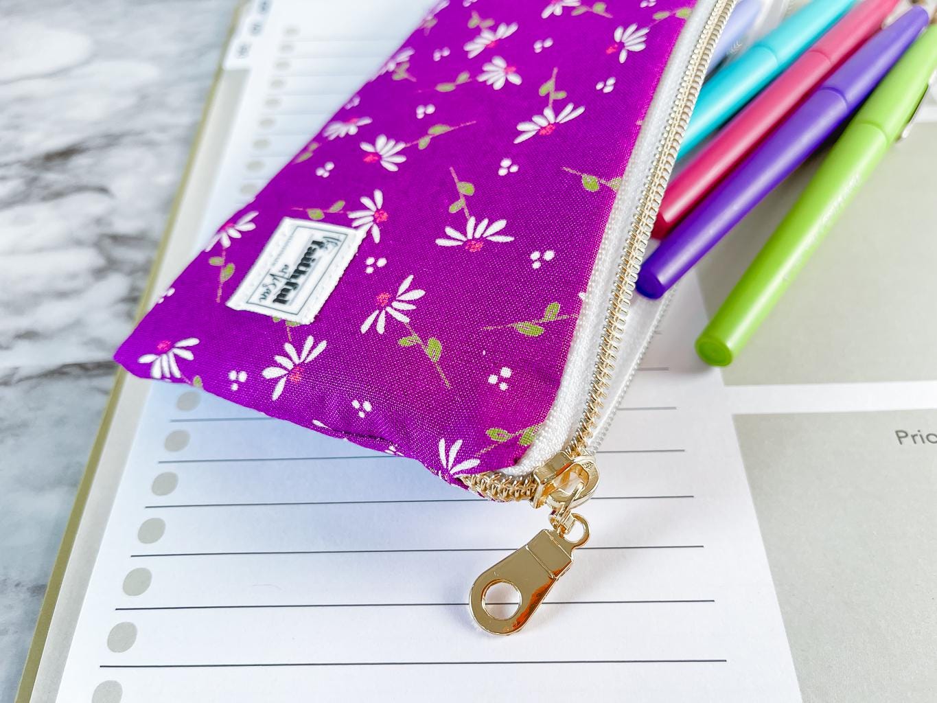 The Essentials Zipper Pouch - Handmade Organizer for Pencils, Eyewear & Essentials