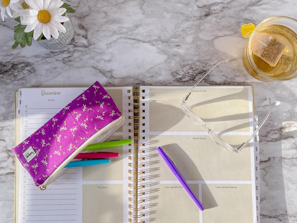 The Essentials Zipper Pouch - Handmade Organizer for Pencils, Eyewear & Essentials